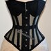 Sexy Women Black Mesh Cotton Overbust Corsets Steel Boned Waist Trainer Corset Hi-43 Vollbrustkorsett corsage Baumwolle Weiß Schwarz Netz 