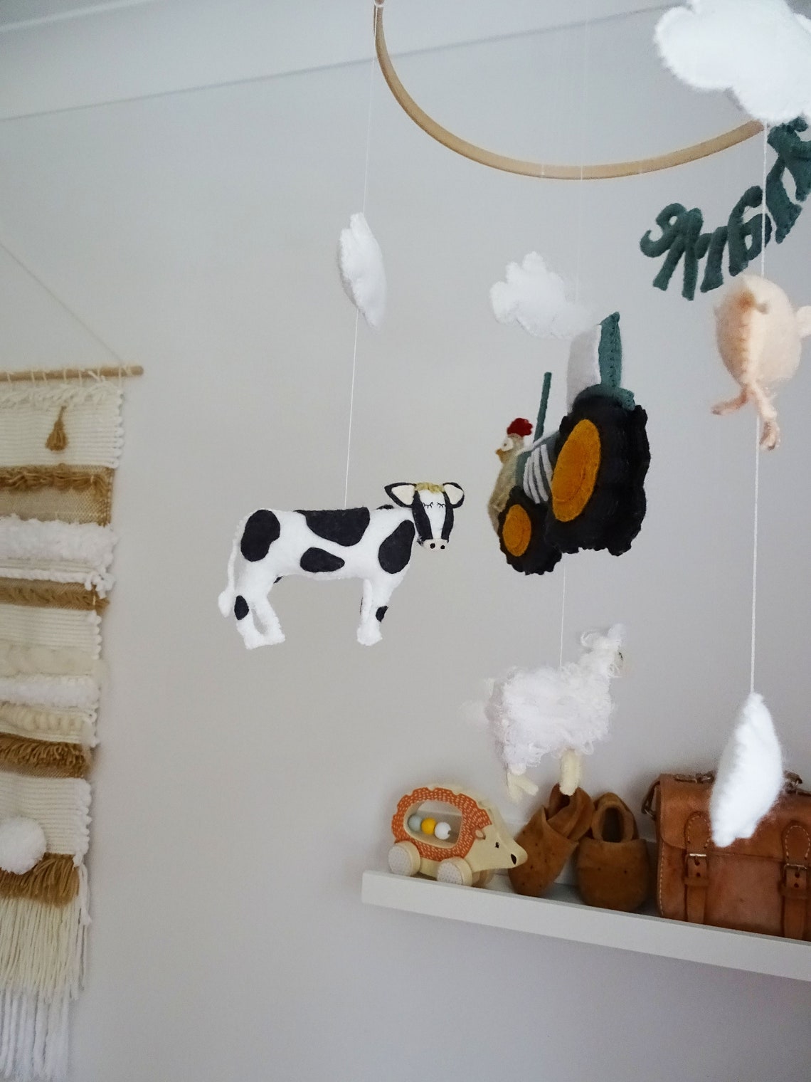 Farm Animals Cot Mobile Nursery Mobile Crib Mobile Etsy