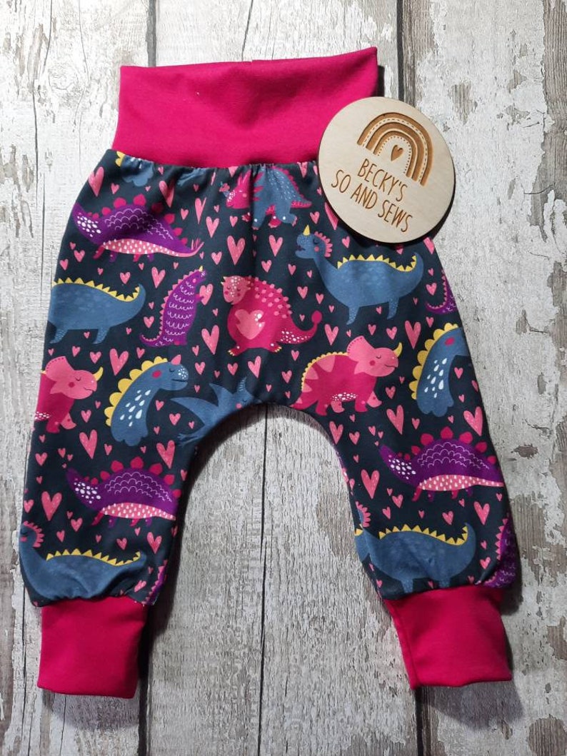 Harem Leggings Pink Dinosaur Baby Romper Trousers
