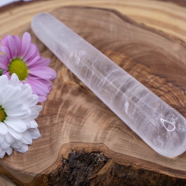 Rock crystal massage stick, energy point acupuncture, chakra activation
