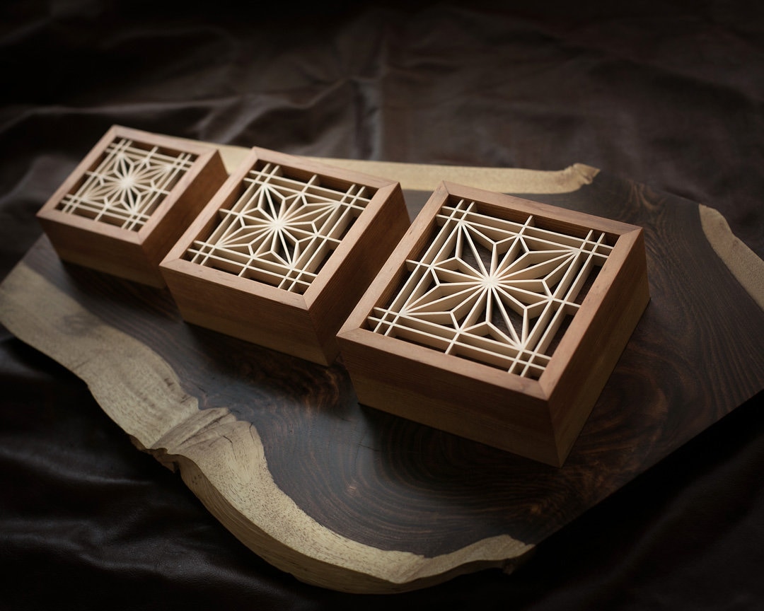 A Set of 3 Jewelry Boxes With a Stand Etsy