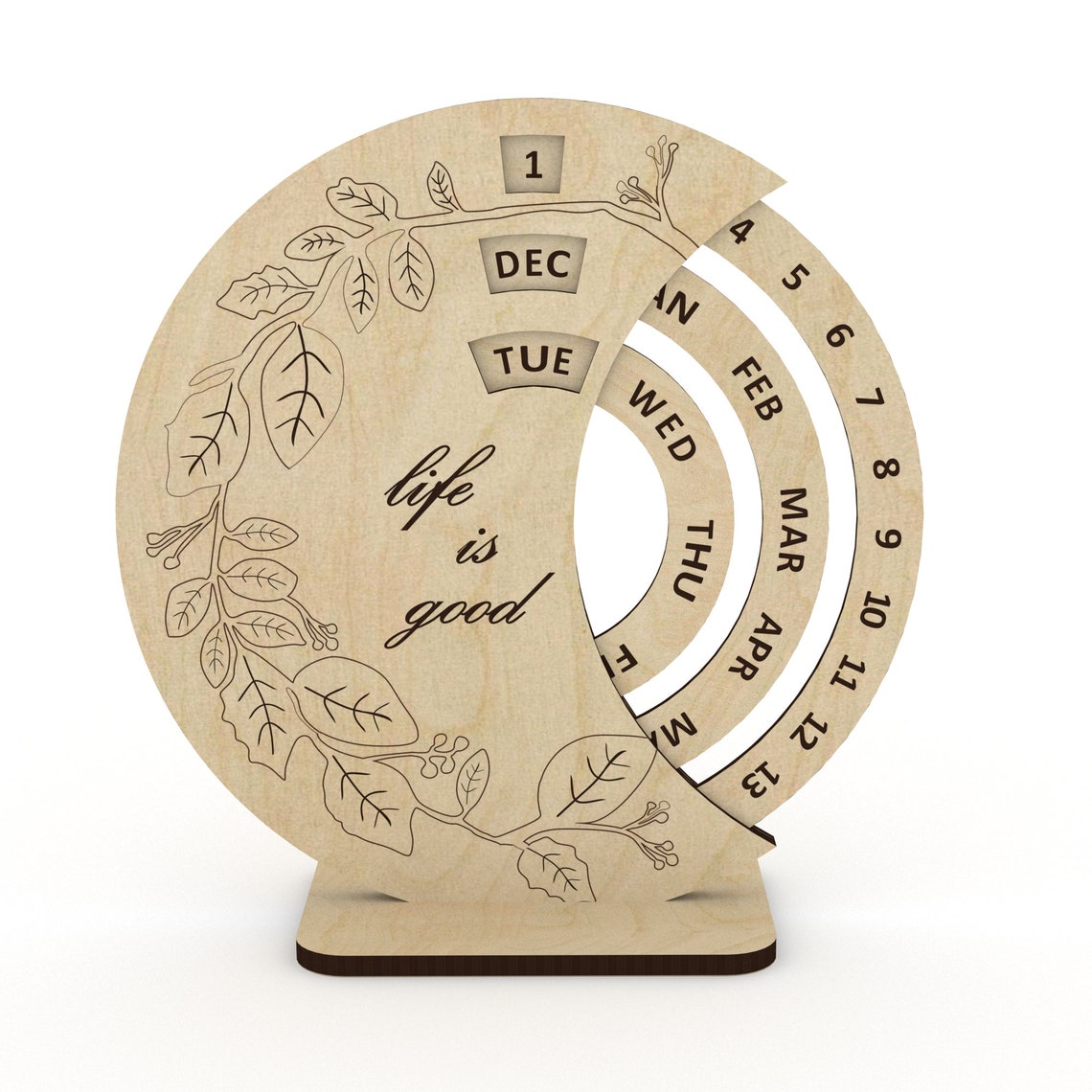 Calendar Laser Cut File Perpetual Calendar Vector CNC Cut Etsy