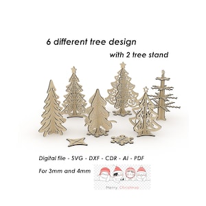 Standing Trees Christmas Snowflake , Noel Tree, Glowforge SVG template, Christmas Gift, laser cut file