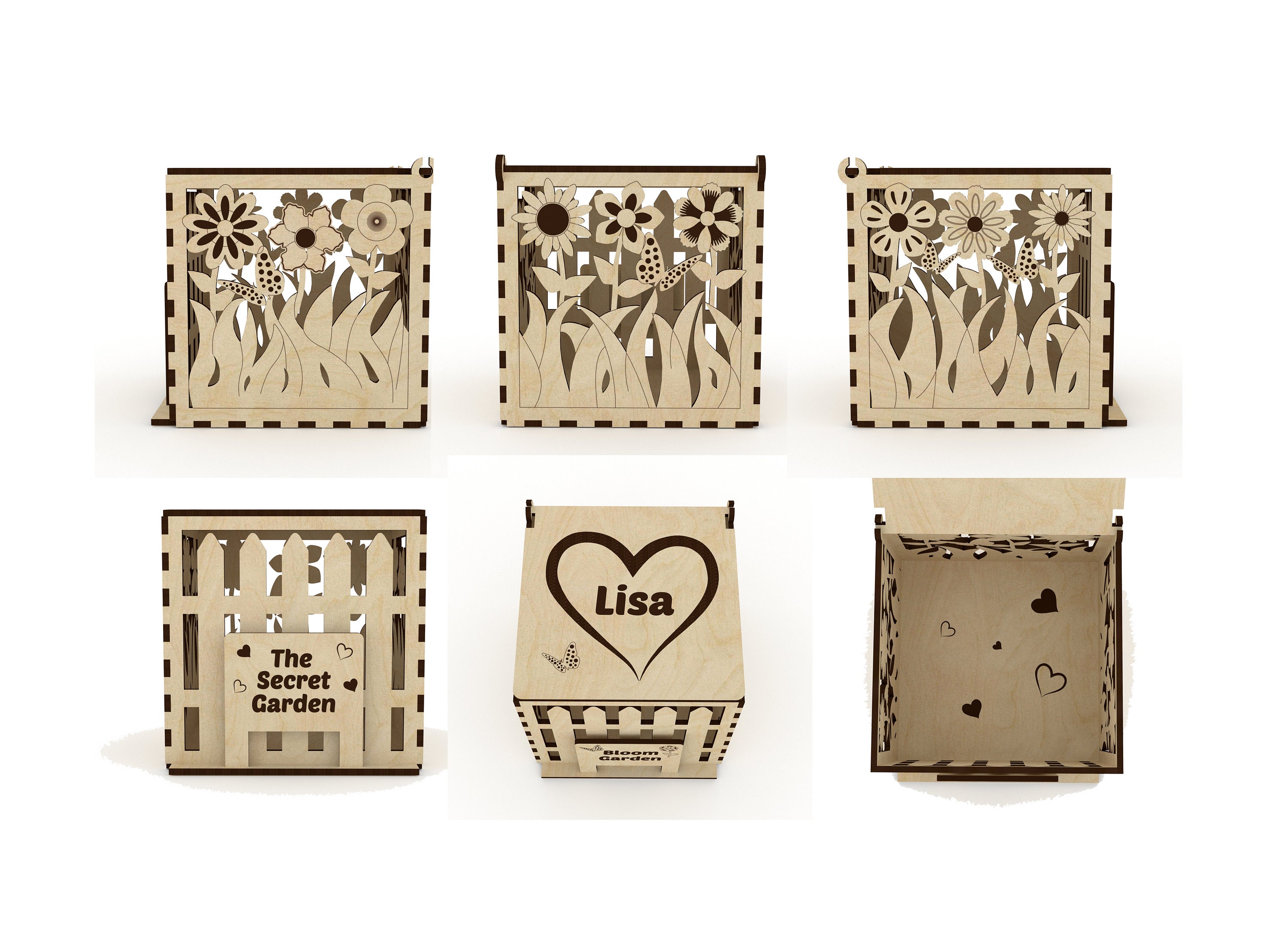Customized Gift Box SVG Laser Cut Gift Box Files Glowforge - Etsy