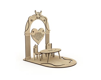 Wedding Memory Table laser cut file, Loved Ones in Heaven SVG, Dxf files for cnc, laser cut template, Wedding Vector plan