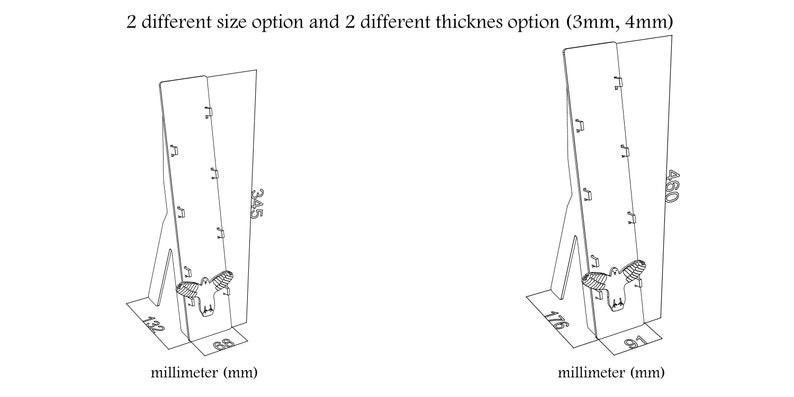 May include: Two different sizes of a cardboard display stand with a bird design. The stand is 345 mm tall and 88 mm wide, or 460 mm tall and 91 mm wide. The stand is designed to be folded and assembled.