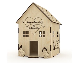 Mothers Day SVG, Mom files, Mom’s Day gift, Mommy house, Glowforge files, Mothers Day Laser Cut, SVG Pattern, Family Memory Decor, Dxf Plan