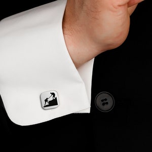 Mountain Cuff links , Personalized Cuff Links , Groomsmen gift , Groom Wedding Cuff links , Initials Cuff links ,  Father's Day Gift For Him
