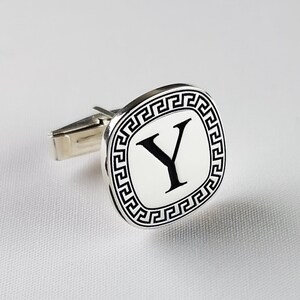 Sterling Silver Initial Cufflinks: Personalized Wedding Groom Gift