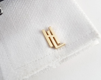 Groom Wedding Cufflinks, Thin CuffLinks, Initials Cufflinks, Personalized Cuff Links, Groomsmen gifts, Gold Cufflinks , Cufflink For Wedding