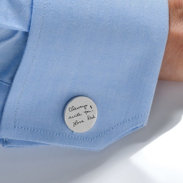 Father of the Bride Gift, Personalized Cuff Links, Groomsmen gifts, Groom Wedding Cufflinks, Fathers Cufflinks Actual Handwriting Cuff links
