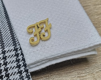 Gemelos con inicial en plata de ley: regalo personalizado para bodas y padrinos de boda, accesorios con monograma personalizado para hombre, joyería de lujo para novios.