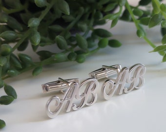 Personalized Cuff Links, Groomsmen gift, Groom Wedding Cuff links, Father Day Gift, Cuff Links, Letter Cufflinks,  Father's Day Gift For Him