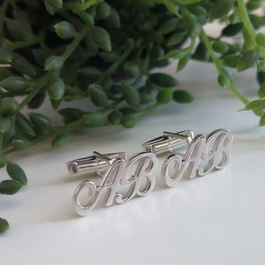 Gemelos personalizados, regalo para padrinos de boda, gemelos de boda para novios, regalo para el día del padre, gemelos, gemelos con letras, regalo para el día del padre para él