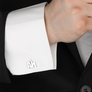 Gemelos personalizados, regalo para padrinos de boda, gemelos de boda para novios, regalo para el día del padre, día del padre, gemelos con letras, regalo para el día del padre para él