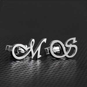 Gemelos personalizados, gemelos con iniciales, regalo para padrinos de boda, gemelos de boda para novios, regalo para padre, gemelos con letras, regalo para el día del padre para él