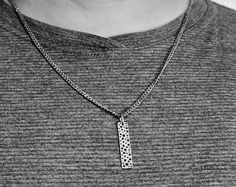 Personalisierte Sterling Silber Bar Halskette für Männer - Personalisierter minimalistischer Anhänger, einzigartiges Geschenk für Ihn