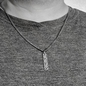 Customized Bar Necklace for Men, Customized Mens Bar Necklace, Engraved Mens Bar Necklace,Christmas Gift,Black Friday Gift,Engraved Necklace