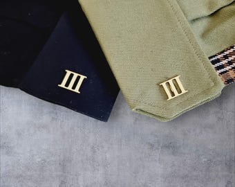 Juego de gemelos con números romanos personalizados: regalo personalizado de plata de ley para padrinos de boda, accesorios de boda de lujo para hombres, joyería con monograma