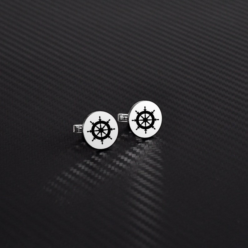 Groom Wedding Cufflinks Valentine/'s day Cufflinks Rudder Cufflinks Personalized Cuff Links Groomsmen gift CuffLlinks Father Cuff links