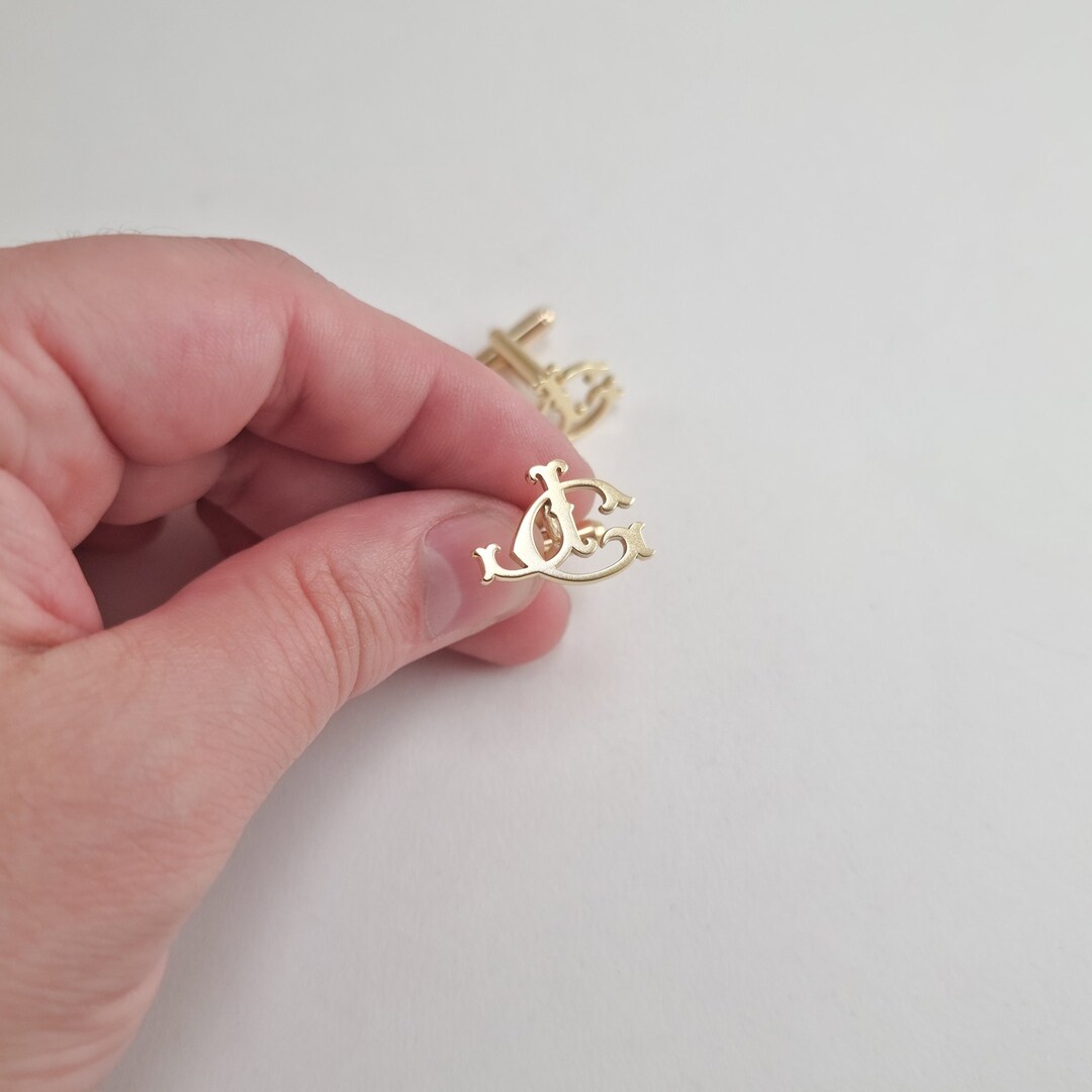 Sterling Silver Monogram Cufflinks: Personalized Initial Wedding ...