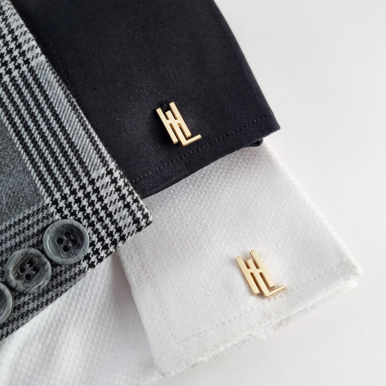 Thin CuffLinks, Initials Cufflinks, Personalized Cuff Links, Groomsmen gifts, Groom Wedding Cufflinks, Valentine's Day Gift,Fathers Day Gift image 5