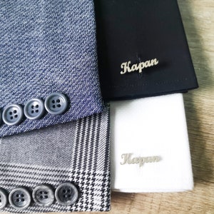 Gemelos con nombre, gemelos personalizados, regalo para padrinos de boda, gemelos de boda para novios, gemelos con letras, gemelos, regalo del día del padre para él