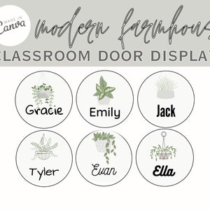 Modern Farmhouse Decor / Editable Classroom Name Tag / Plant Themed Classroom / Editable Classroom Labels / Printable Nametag / Class Labels