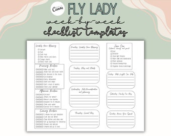 Fly Lady Weekly Editable Cleaning Routine Checklist / ADHD Declutter and Organization Planner / Fly Lady Control Journal / Spring Cleaning