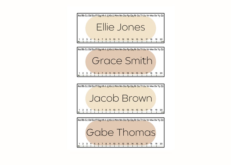 Minimal Neutral Calm Theme Classroom Desk Labels Elementary Etsy