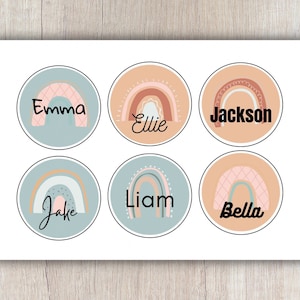 Etichette con nome per aula Boho / Etichette con nome stampabili / Decorazioni per aula Boho / Modello Canva modificabile / Forniture per insegnanti / Decorazioni arcobaleno Boho