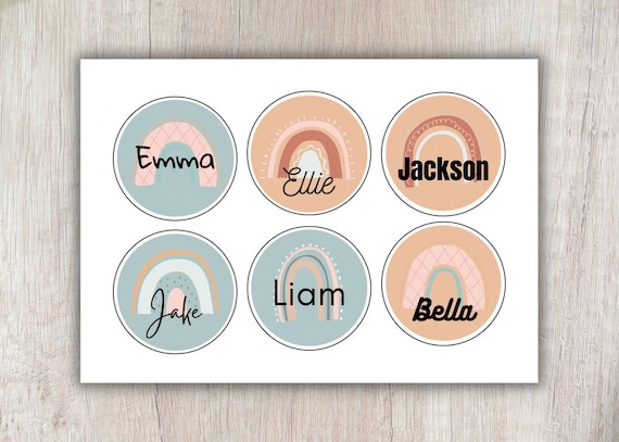 Boho Classroom Name Tags / Printable Name Tags / Boho Classroom Decor / Editable Canva Template / Teacher Supplies / Boho Rainbow Decor