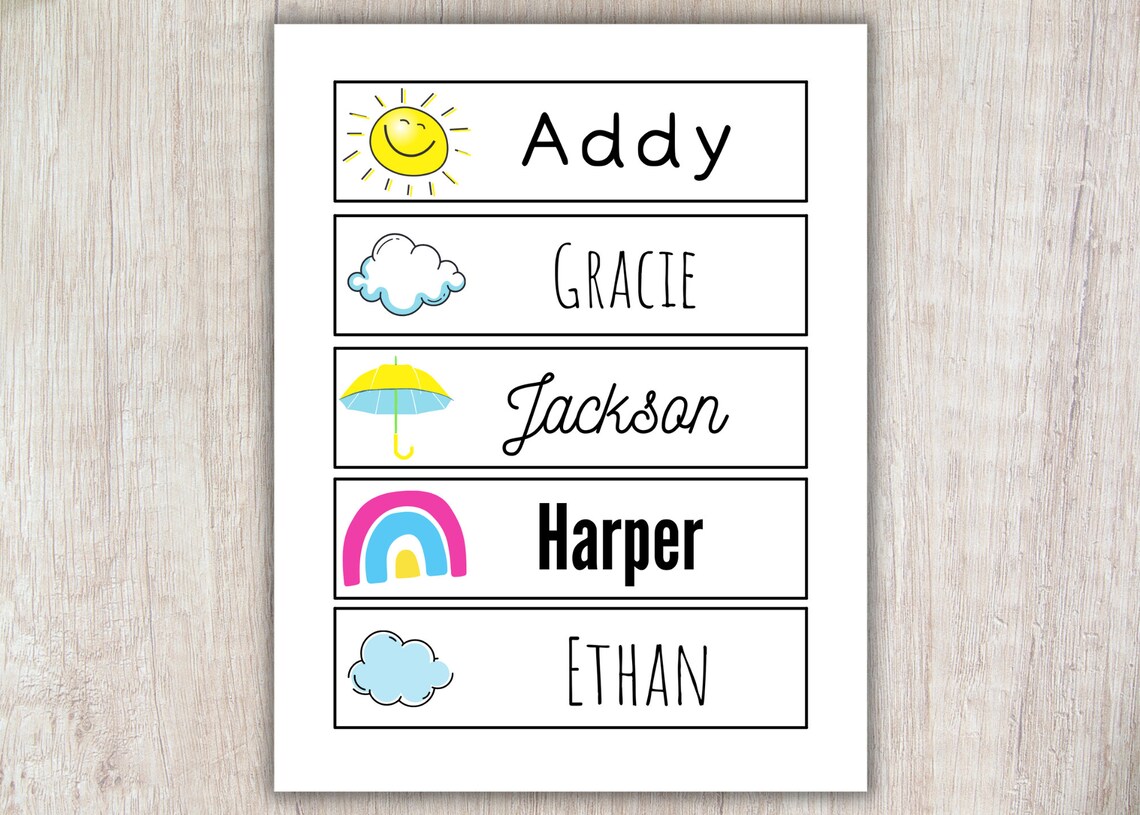 Printable Name Tags / Classroom Decor / Canva Template / - Etsy