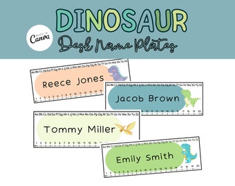 Dinosaur Classroom Name Tags | Printable, Editable Template (PDF ...