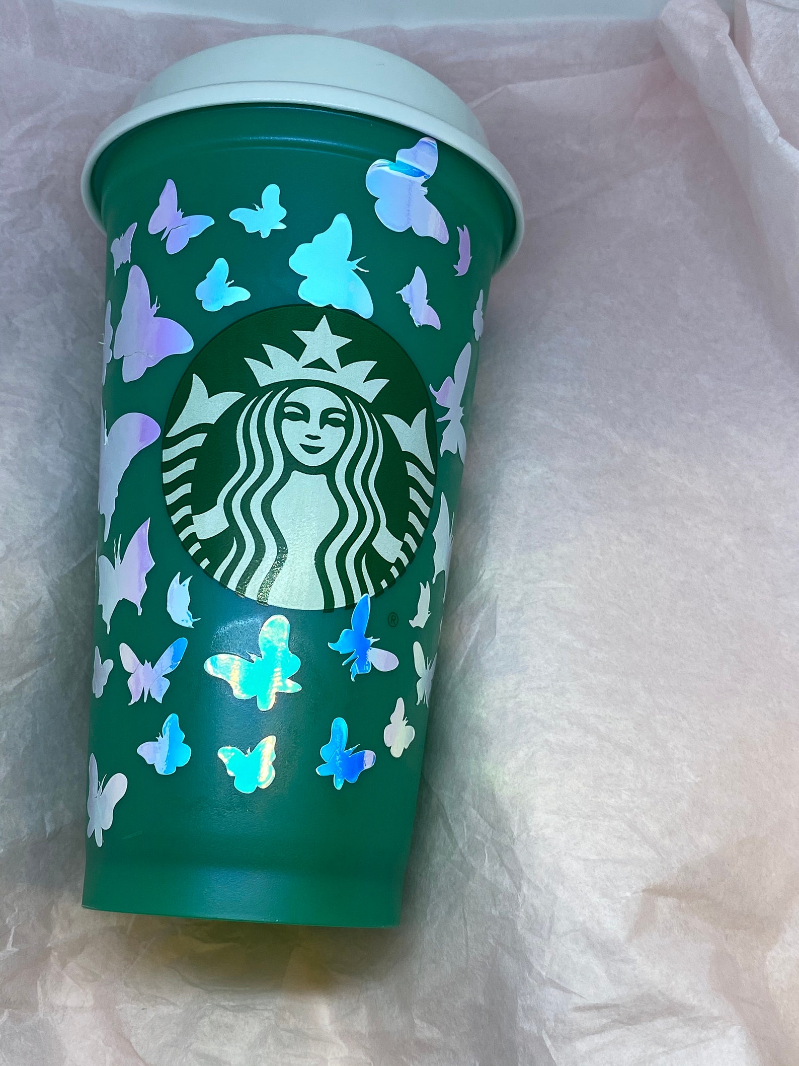 Reusable Hot Cup Holographic Starbucks Cup Custom Starbucks Etsy