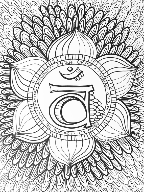 Sacral Chakra Coloring Page | Etsy