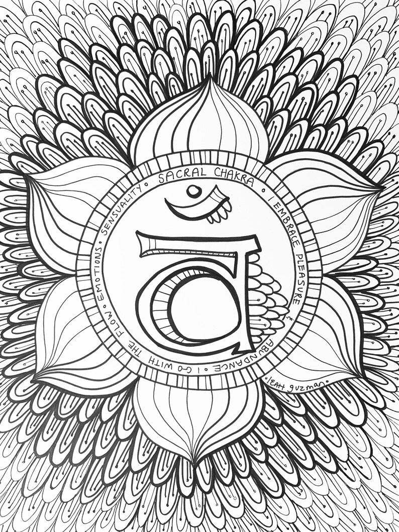 Sacral Chakra Coloring Page - Etsy Singapore