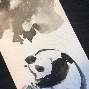Panda Christmas card, original hand painted card,, Chinese painting, Panda bear, Baby card, greeting card, exquisite card image 6