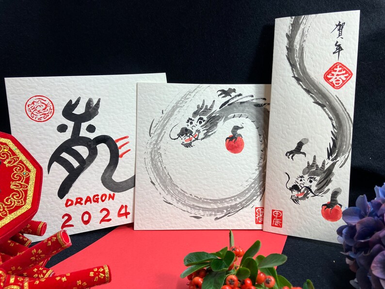 Lunar New Year Card 2024, Chinese New Year Card, Year of the Dragon