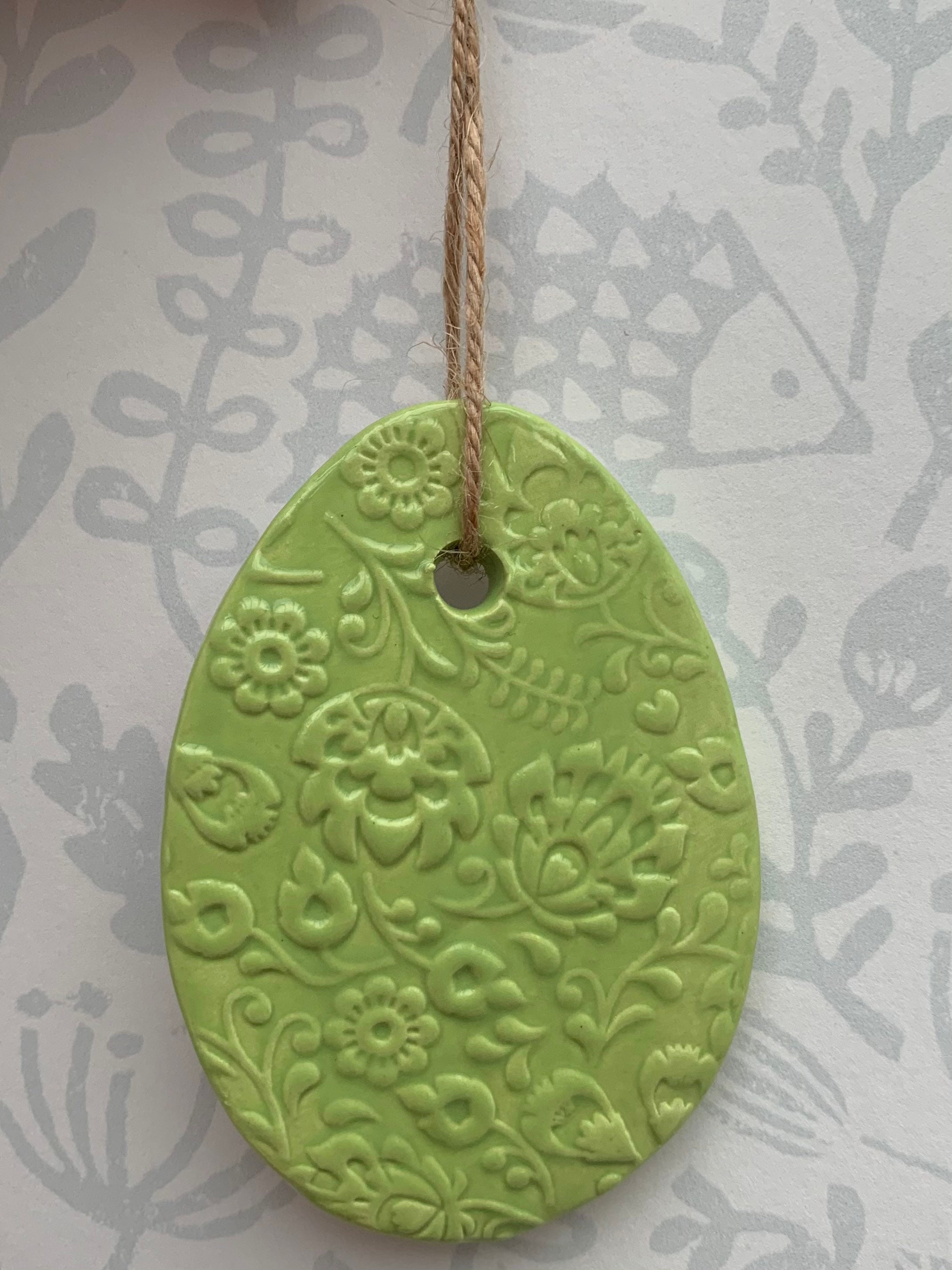 Ceramic Easter Egg Hanging Decoration Etsy