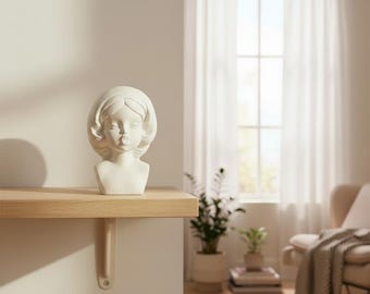 Minimalist Girl Bust Plaster Diffuser Female Cute Statue Retro Headband Figurine Aesthetic Home Decor Stone Air Refreshener Gift Ideas Her