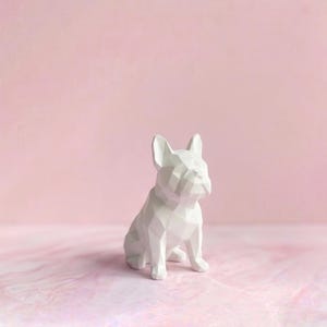 Minimalist French Bulldog Plaster Diffuser Geometric Dog Statue French Pet Memorial Figurine Modern Origami Clay Home Decor Stone Home Gift