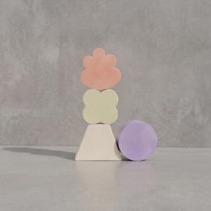 Minimalist Pastel Shape Prop Set Geometric Block Tower Flower Cloud Riser Modern Abstract Architectural Styling Plaster Diffuser Gift Ideas