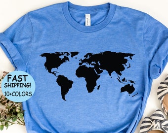 World Map Graphic Tee: Geography Travel Shirt