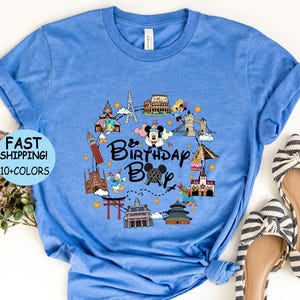 Disney Mickey and Friends Epcot Birthday Boy shirt, Disney Birthday Crew Sweatshirt,Epcot Birthday Girl, Epcot World Tour,Disney Trip Hoodie