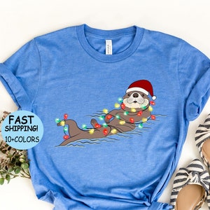Otters Christmas Lights shirt, Otters Merry Christmas Hoodie, Otter Lover Christmas Gift, Sea Animals Xmas Sweaters, Cute Christmas Gift