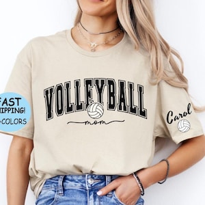 Custom Volleyball Mom Shirt: Personalized Name Sleeve Tee