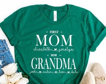 Mom Shirt, Personalized Mom Shirt, Gift For Mom, Gift For Grandma, Shirt With Kids Names, Grandma Shirt, Mom Shirt Kids Names Shirt,Mom Gift