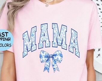 Floral Mama Shirt: Kokette Schleife, Retro Mama Geschenk