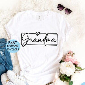 Camiseta personalizada para avó, camiseta fofa para avó, camiseta personalizada para avó, camiseta para presente de avó, revelação da avó, camiseta para revelação da gravidez da avó